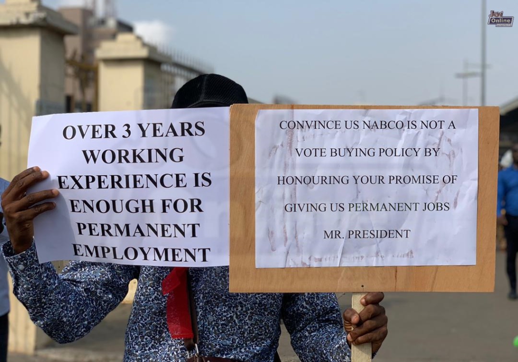 NABCO trainees demonstrate against non award of permanent jobs