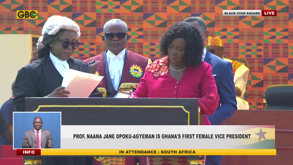 Prof. Opoku-Agyemang sworn in as Ghana’s first female Vice-President